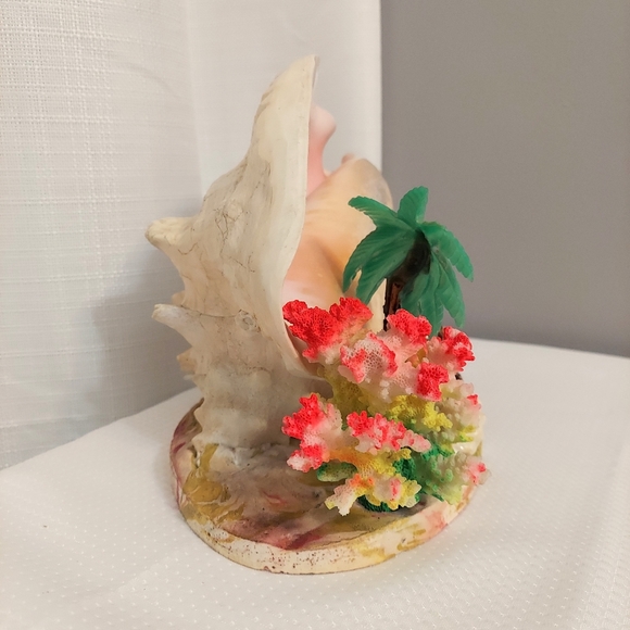 Conch TV  Accent Light Sea Shells Coral Palm Flamingo Rewired Battery 1960 - Picture 3 of 13